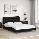 vidaXL Cadre de lit avec lumières LED noir 140x190 cm similicuir