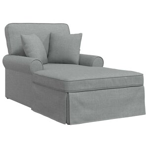 vidaXL Chaise lounge avec jupe Gris clair 91 x 157 x 91 cm tissu