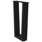 vidaXL Pieds de table basse en V 2 pièces Noir 38 x (42-43 3) cm Acier