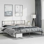 vidaXL Cadre de lit métal sans matelas avec tête de lit noir 193x203cm