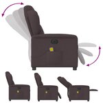 vidaXL Fauteuil de massage inclinable électrique Marron foncé Tissu