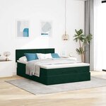 vidaXL Cadre de lit ottoman avec matelas vert foncé 140x200 cm velours