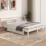 vidaXL Cadre de lit Bois massif de pin 140x190 cm Blanc