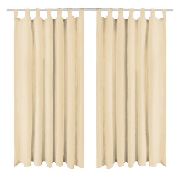 vidaXL Rideau occultant avec boucles 2 Pièces 140 x 225 cm Beige