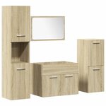 vidaXL Ensemble de meubles de salle de bain 4 Pièces chêne sonoma
