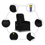 vidaXL Fauteuil de massage inclinable électrique Noir Tissu