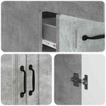 vidaXL Buffet Gris béton 66 x 34 5 x 92 cm Bois d'ingénierie