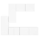 vidaXL Unités murales TV 5 Pièces blanc bois d'ingénierie
