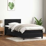 vidaXL Sommier à lattes de lit avec matelas noir 90x210 cm velours