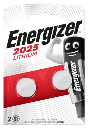 Blister de 2 Piles Lithium CR 2025 3V ENERGIZER