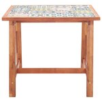 Vidaxl table à dîner de jardin 88x88x75 cm bois d'acacia et carreaux