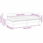 vidaXL Cadre de lit d'angle avec matelas Crème 90 x 190 cm Velours