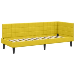 vidaXL Cadre de lit d'angle avec tête de lit Jaune 80 x 200 cm Velours