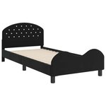 vidaXL Cadre de lit pour enfants avec tête de lit Noir 90 x 190 cm