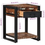 vidaXL Table d'appoint multicolore 40x40x50cm bois récupération massif