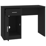 vidaXL Bureau avec tiroir et armoire Noir 100x40x73 cm Bois ingénierie