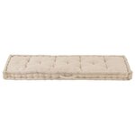 vidaXL Coussin de plancher de palette Coton 120x40x7 cm Beige