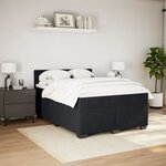 vidaXL Sommier à lattes de lit avec matelas Noir 140x190 cm Velours