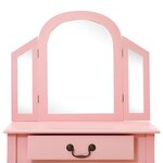 vidaXL Coiffeuse et tabouret Rose 65x36x128 cm Bois de paulownia MDF