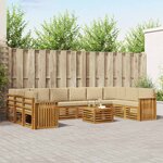 vidaXL Ensemble de canapés d'extérieur 11 Pièces Naturel et Beige