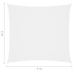 vidaXL Voile de parasol tissu oxford carré 3x3 m blanc