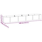 vidaXL Lit surélevé de jardin 400x80x44 cm Acier galvanisé Argenté