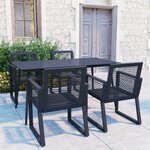vidaXL Ensemble à manger d'extérieur 5 Pièces Rotin PVC Noir