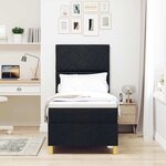 vidaXL Lit avec sommier Noir 80x200 cm Tissu