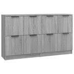 vidaXL Buffets 2 Pièces Sonoma gris 60x30x70 cm Bois d'ingénierie