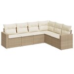 vidaXL Salon de jardin avec coussins 6 Pièces beige résine tressée