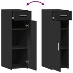 vidaXL Buffet noir 30x42 5x93 cm bois d'ingénierie