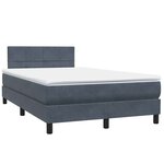 vidaXL Sommier à lattes de lit et matelas et LED gris foncé 120x220cm velours