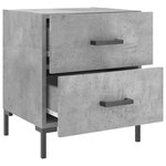 vidaXL Tables de chevet 2Pièces gris béton 40x35x47 5cm bois d’ingénierie