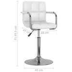 vidaXL Chaises pivotantes à manger lot de 2 blanc similicuir