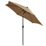 vidaXL Parasol avec LED et mât en aluminium 300 cm Taupe