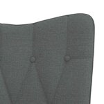 vidaXL Chaise de relaxation avec tabouret Gris foncé Tissu