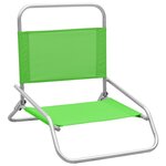 vidaXL Chaises de plage pliables 2 Pièces Vert Tissu