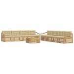 vidaXL Ensemble de canapés d'extérieur 9 pc Blanc et Beige Polyester