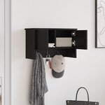 vidaXL Porte-manteau mural avec étagère Montage mural avec stockage avec porte Chêne noir 50 x 20 x 30 cm