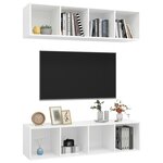 vidaXL Meubles TV muraux 2 Pièces Blanc Bois d'ingénierie