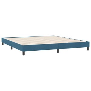 vidaXL Cadre de lit sans matelas bleu foncé 180x210 cm velours