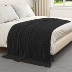 vidaXL Jeté Noir 200 x 150 cm Toison