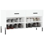 vidaXL Banc à chaussures blanc 102x35x55 cm bois d'ingénierie