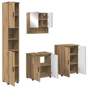 vidaXL Ensemble de mobilier de salle de bain 4 Pièces Chêne artisanal
