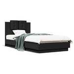 vidaXL Cadre de lit avec LED sans matelas noir 90x200 cm