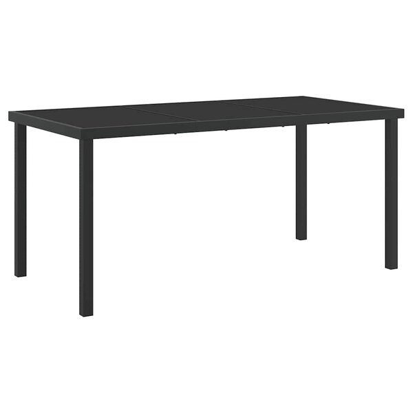 vidaXL Table de Jardin Noir 160 x 80 x 73 cm Métal