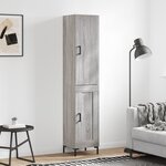 vidaXL Buffet haut Sonoma gris 34 5x34x180 cm Bois d'ingénierie