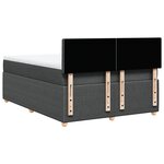 vidaXL Sommier à lattes de lit avec matelas Gris foncé 140x190cm Tissu