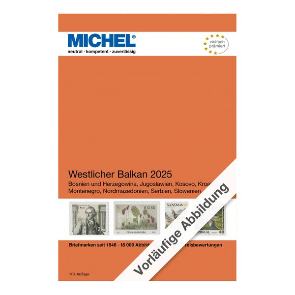 Catalogue de cotation Michel timbres des Balkans de l'ouest 2025.