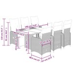 vidaXL Ensemble de bistro de jardin 7 Pièces coussins marron poly rotin